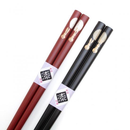 川連塗箸 月見うさぎ